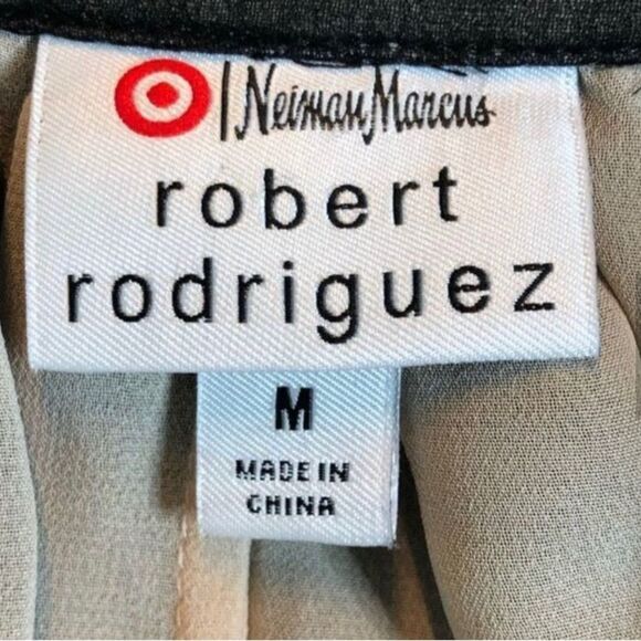 Robert Rodrigues for Neiman Marcus Ruffled Chiffon  Halter Top in Black/Cream - Picture 6 of 15